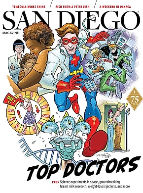 Woman exercising outdoors on magazine cover.